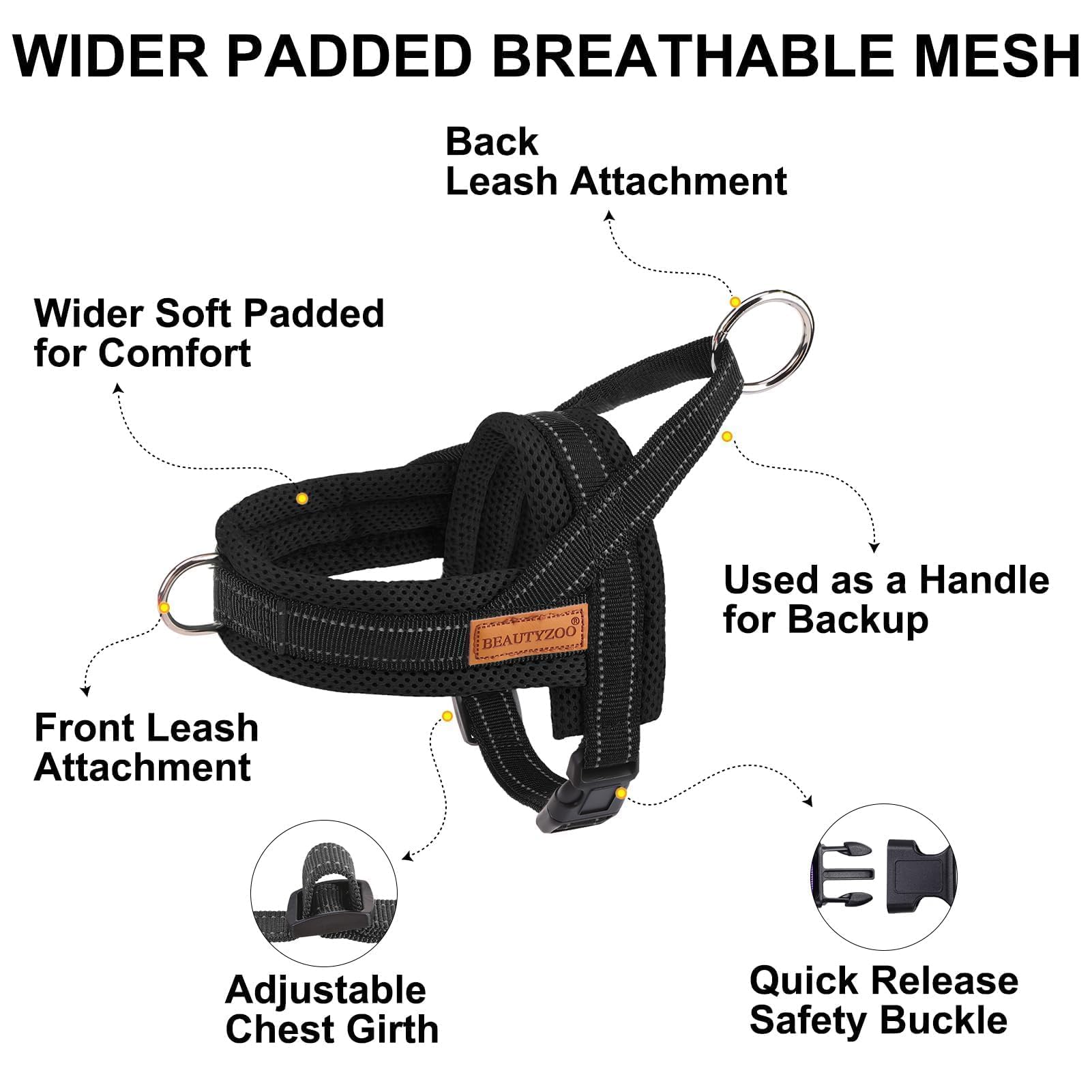 BEAUTYZOO reflective stitching increases visibility during evening walks.