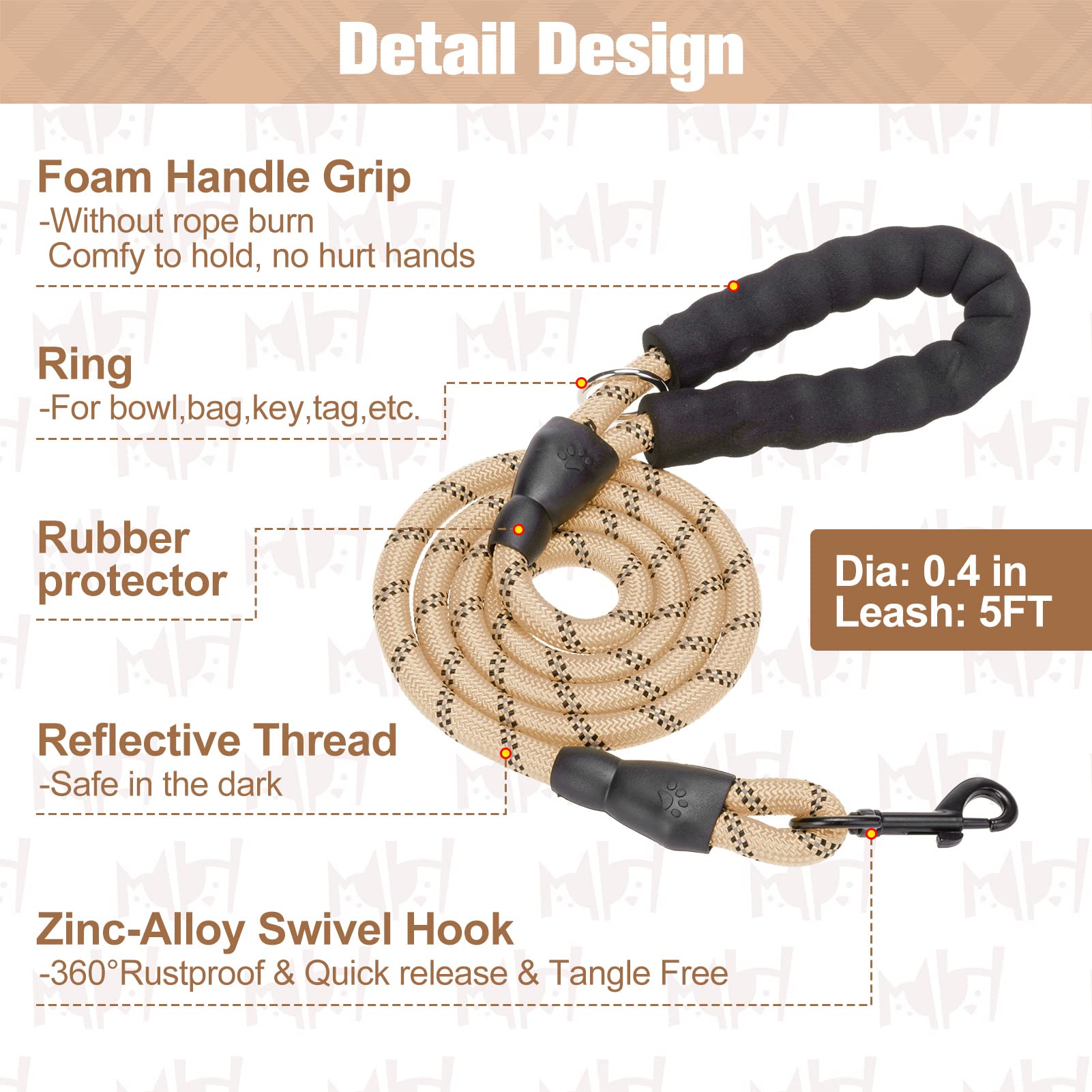 BEAUTYZOO reflective strips on harness for night visibility