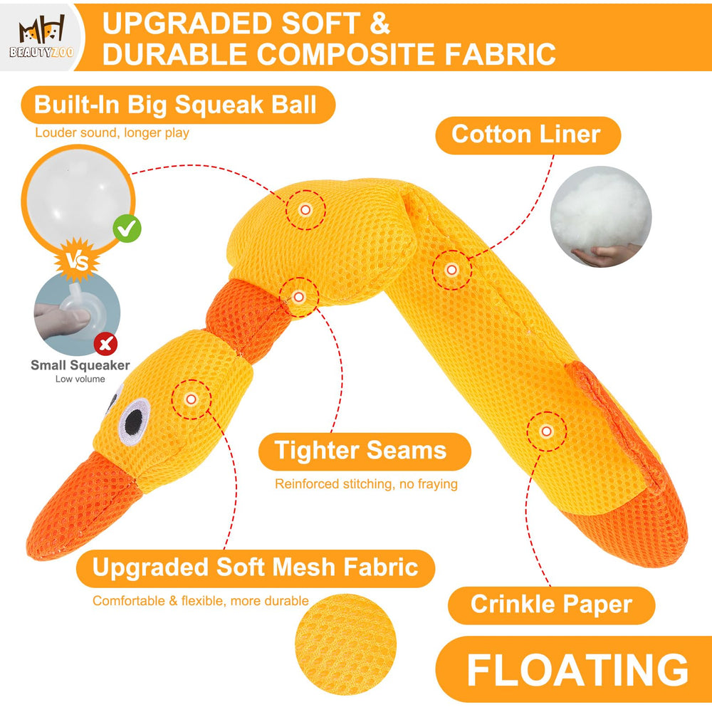 BEAUTYZOO squeaky dog toy closeup with built-in squeaker for interactive play.