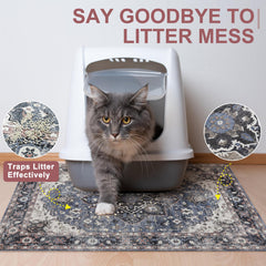 BEAUTYZOO cat litter mat waterproof backing image emphasizes urine-proof protection for floors