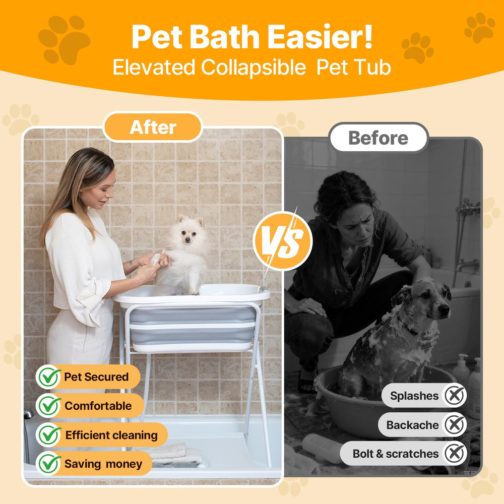 BEBEROAD PETS foldable dog bath tub for easy transport