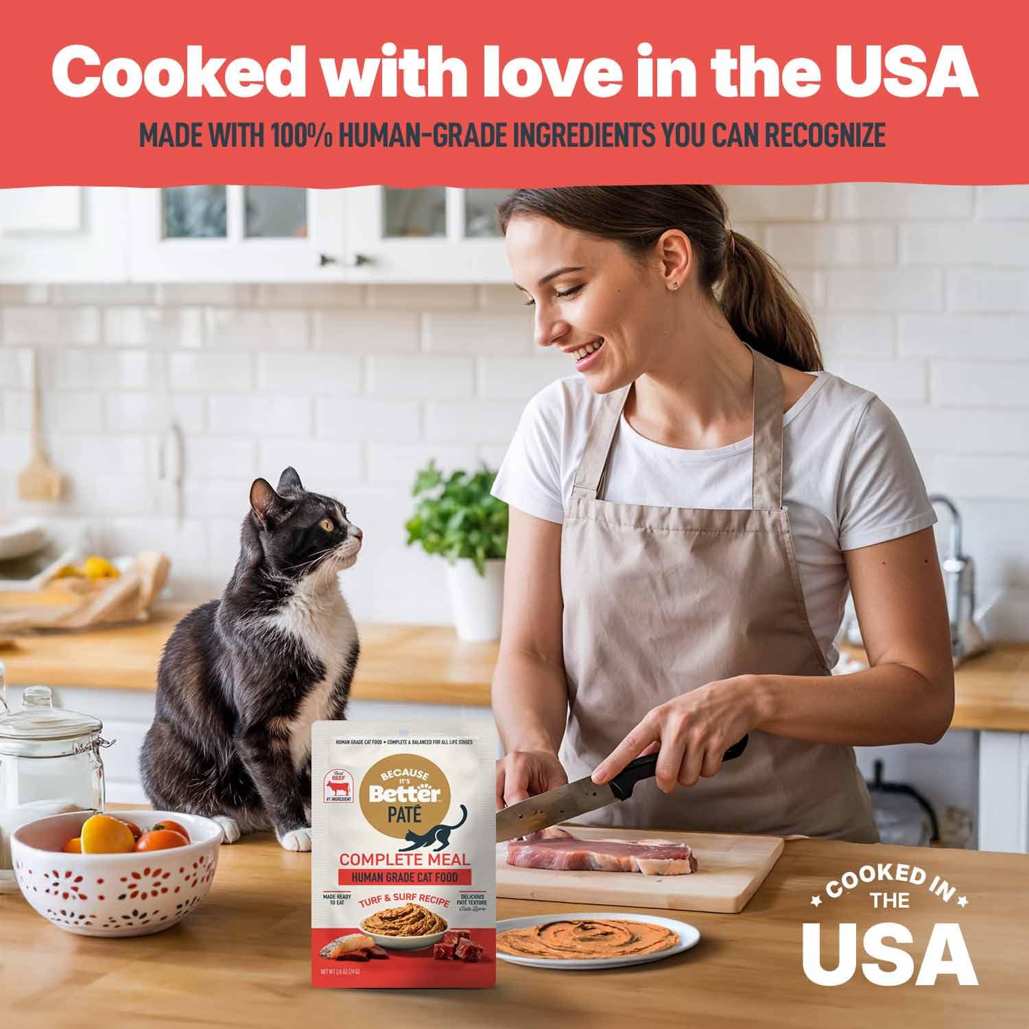 Because It’s Better single-serve pouches, convenient and mess-free feeding.