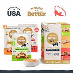 Because It's Better Pate Turkey Flavor pouch supports active cats with real protein.