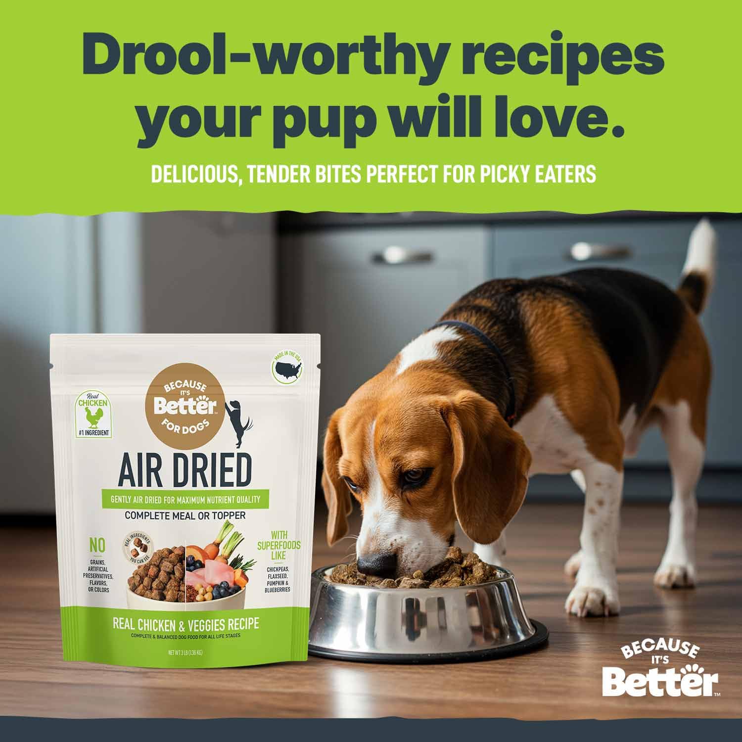 Because It’s Better grain-free nutrition demonstrates a corn- and soy-free recipe.