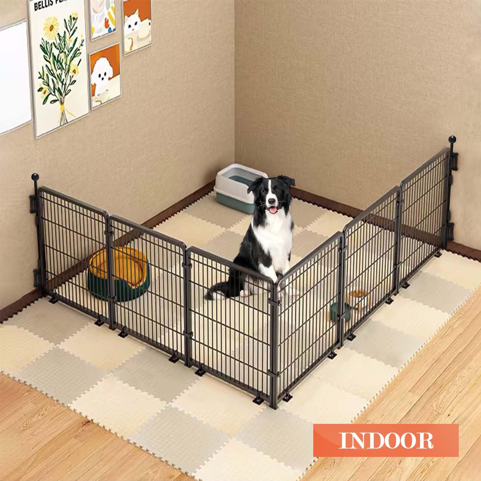 Bechandy anchors installed indoors for flexible dog containment