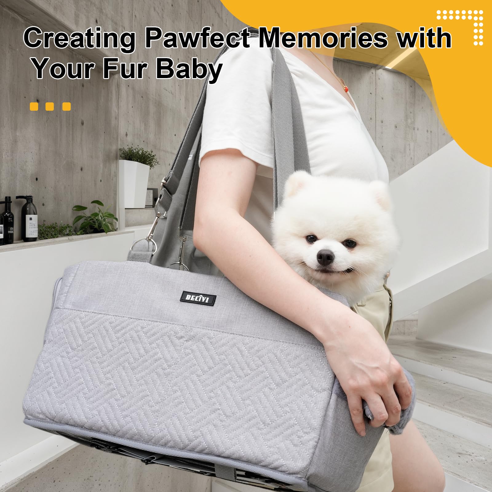 Becivi console dog seat 3-in-1 travel solution converts to a bed.