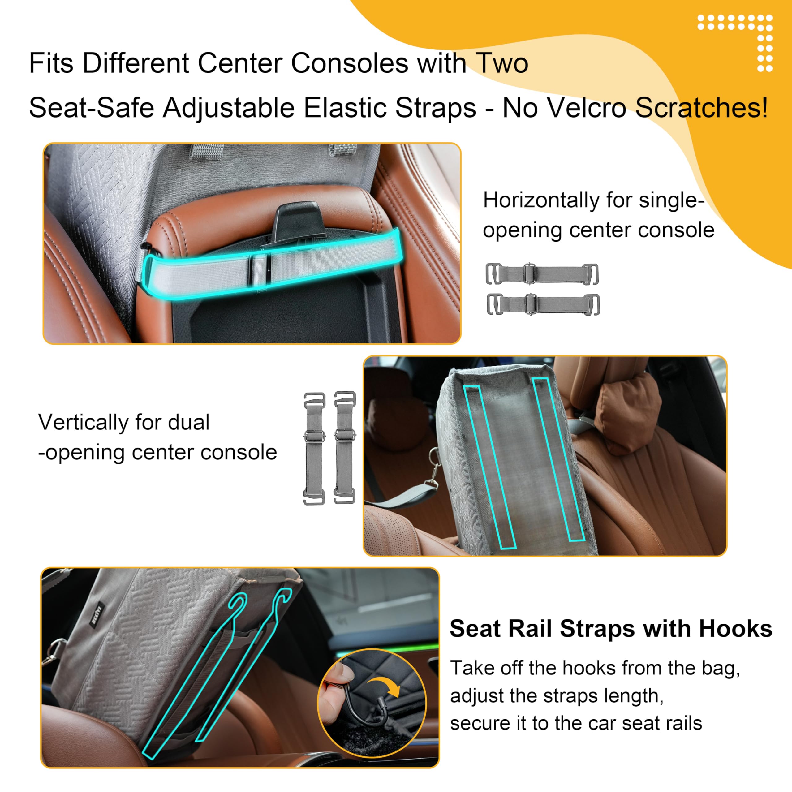Becivi console dog seat durable cover is removable and washable after adventures.