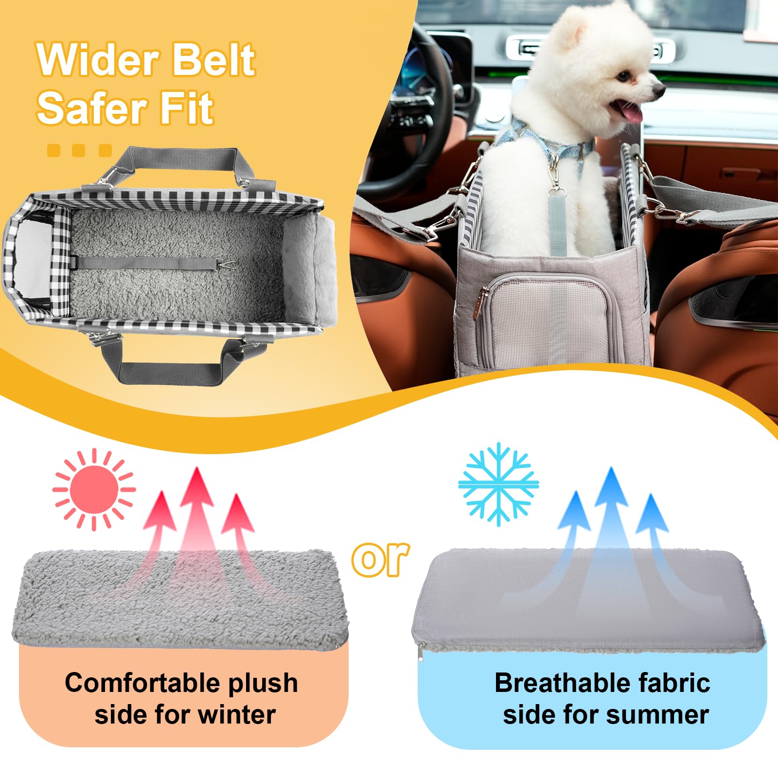 Becivi console dog seat fits center console for versatile vehicle compatibility.