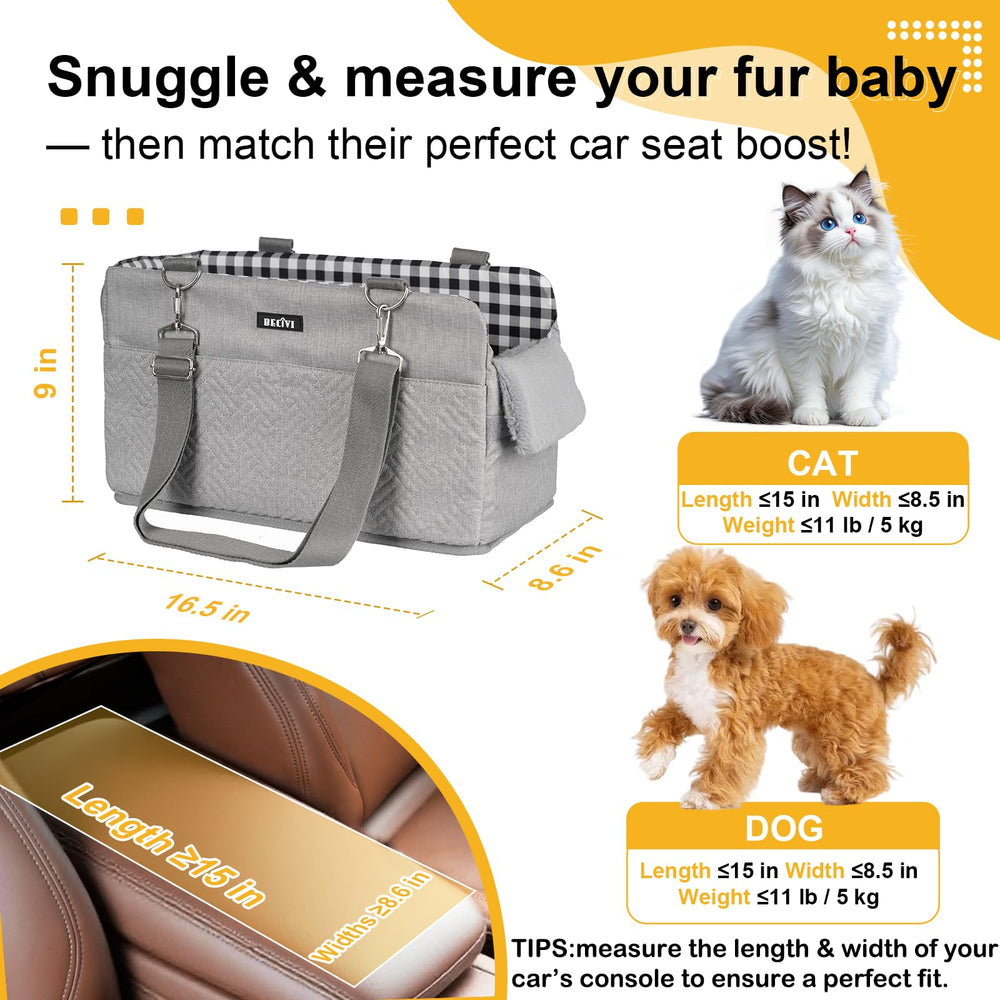 Becivi console dog seat soft pillow area keeps pets comfortable on trips.
