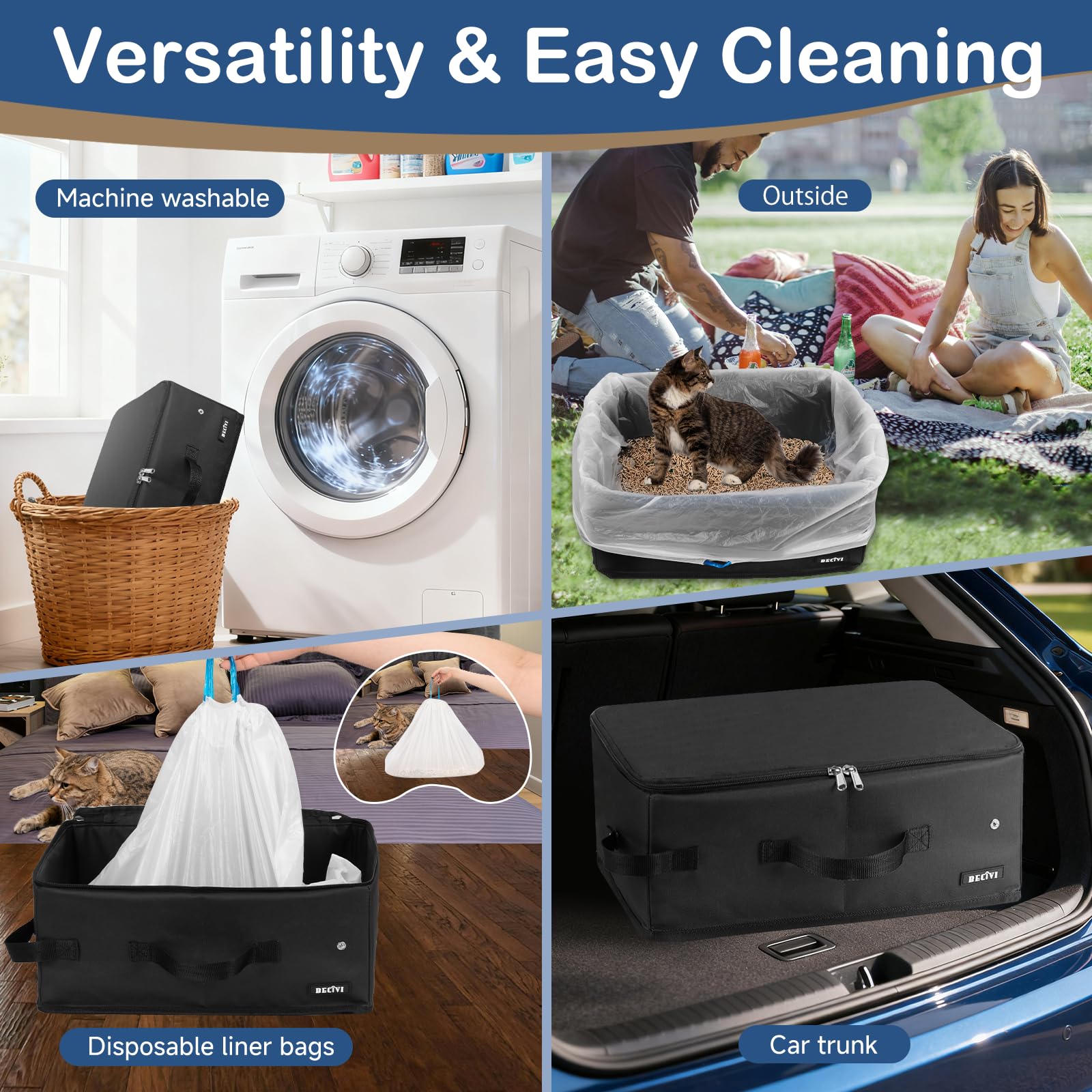 Becivi disposable liner bags included for quick sanitary disposal