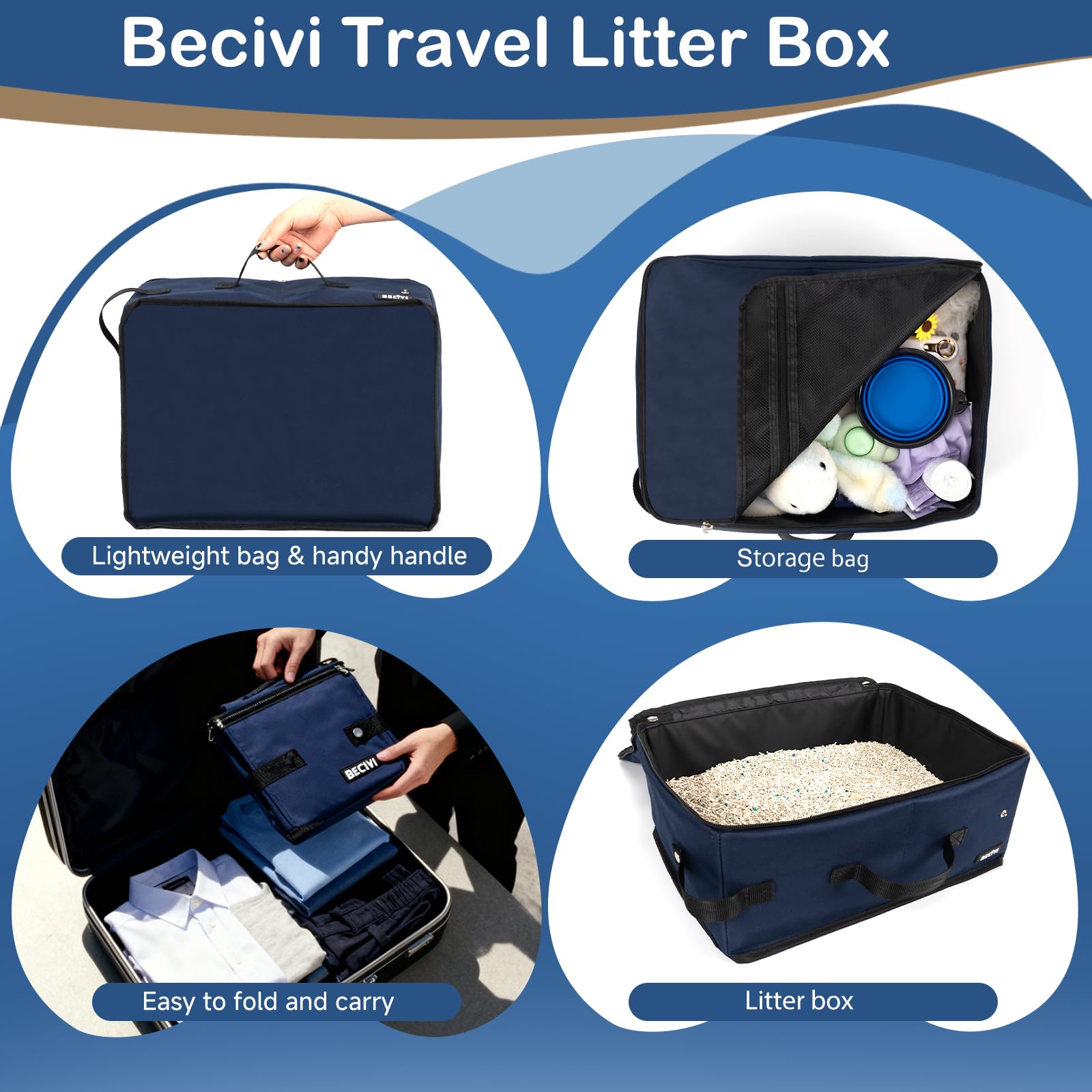 Becivi travel box carrying handle enables easy transport.