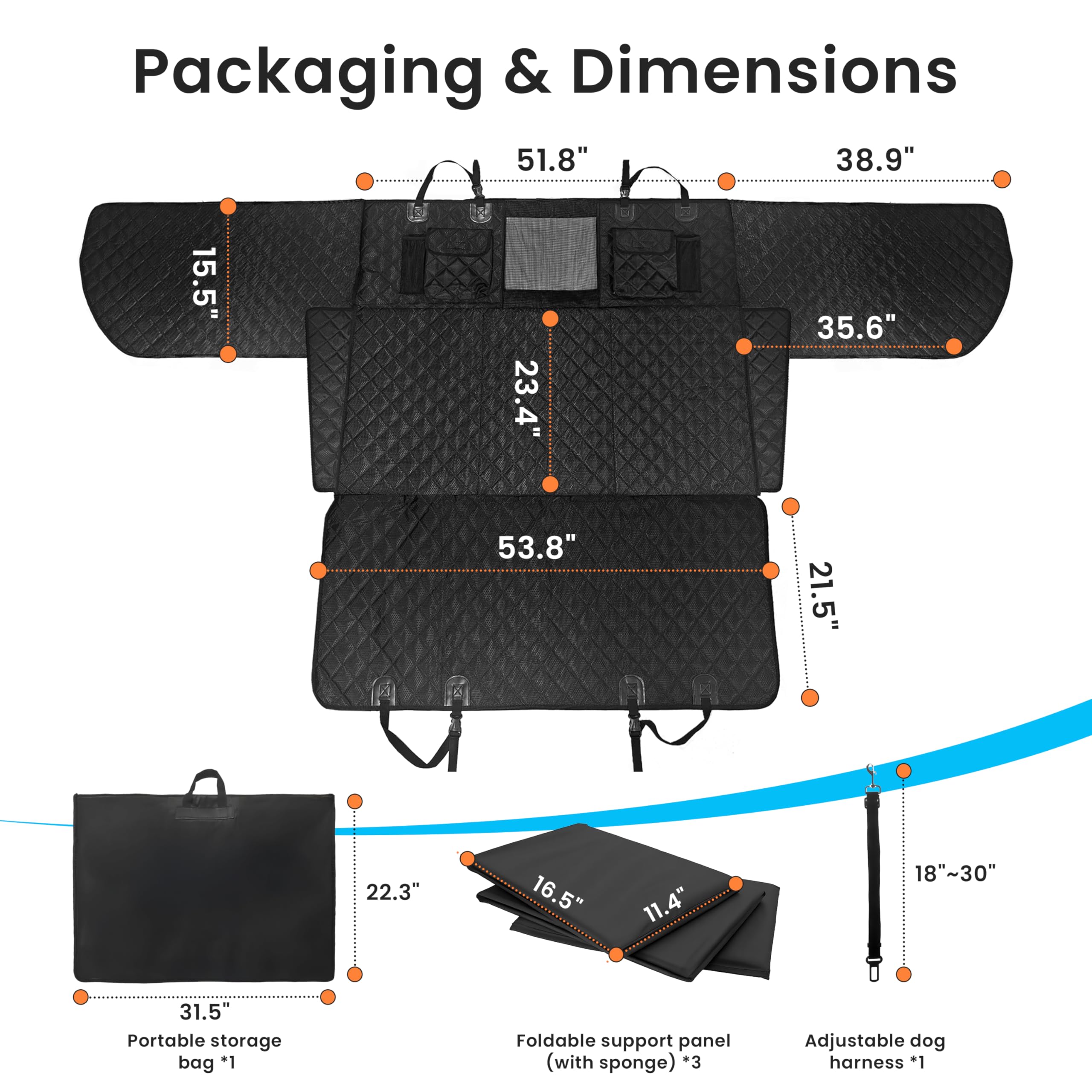 BeComfee dog seat cover non-slip backing stays in place while driving.