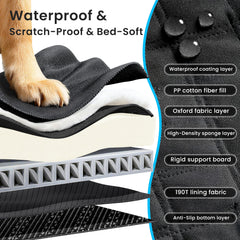 BeComfee dog seat cover waterproof surface protects seats from spills and mud.