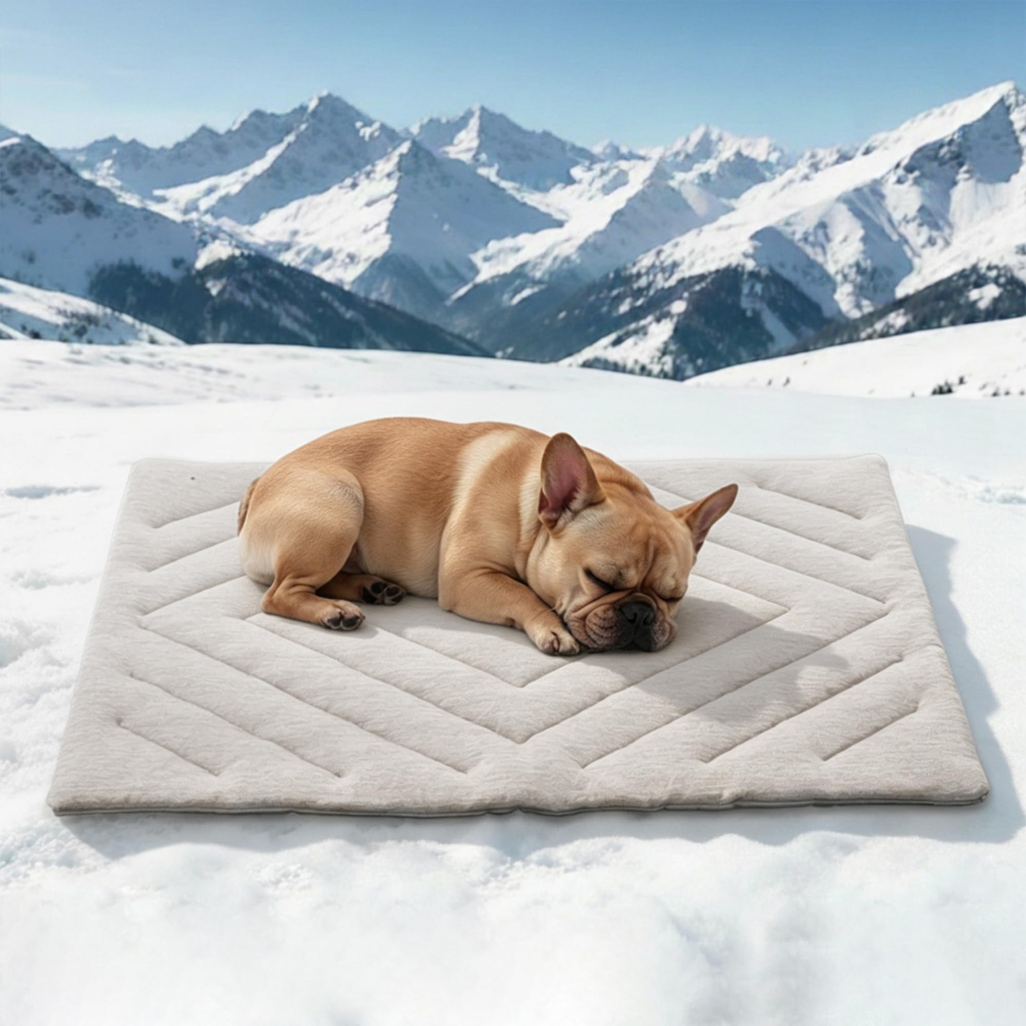 BECROWM dog cooling mat self-cooling foldable for easy setup.