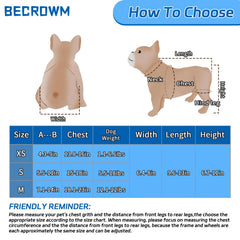 BECROWM dog wheelchair strap-leash ready design enables secure control during walks.