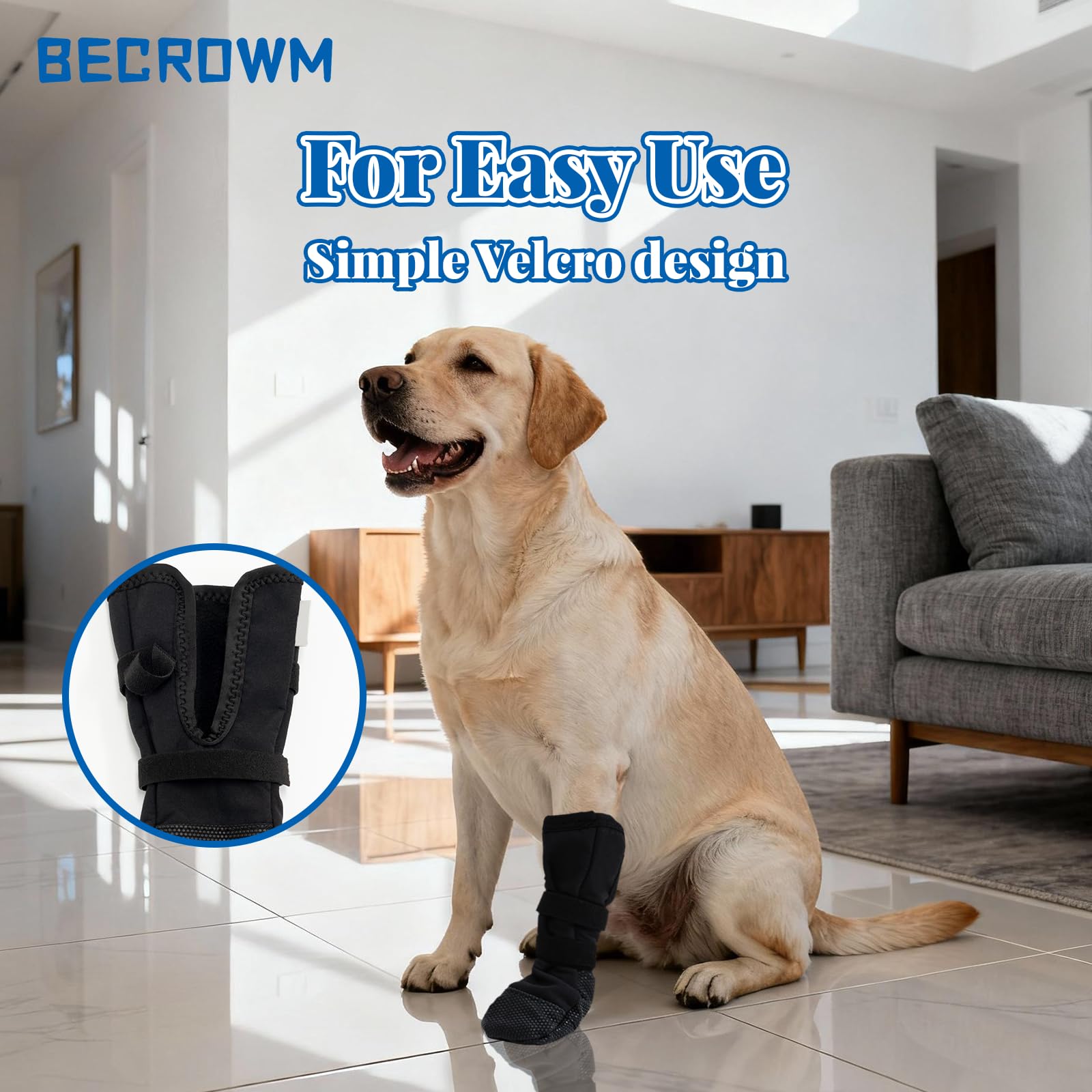 BECROWM quick-dry paw boots are easy to clean for daily recovery use