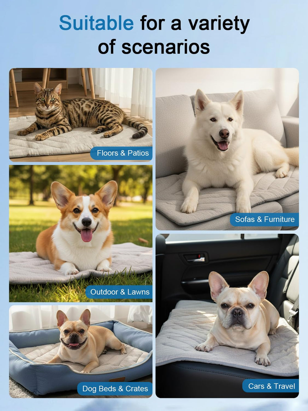 BECROWM foldable travel-friendly mat fits car seats and trips.