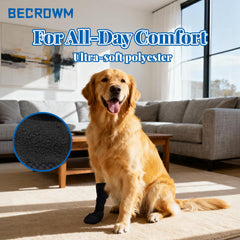 BECROWM protective paw boots with full-wrap design to deter licking and protect the paw area