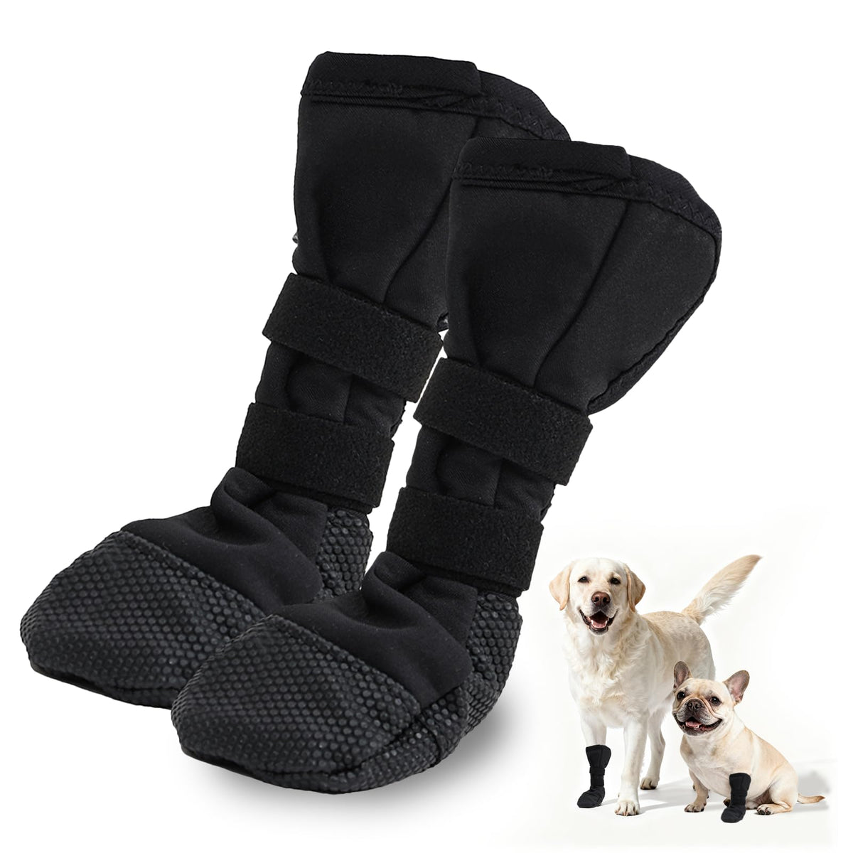 BECROWM recovery paw boots with non-slip sole offering stable traction on slick floors