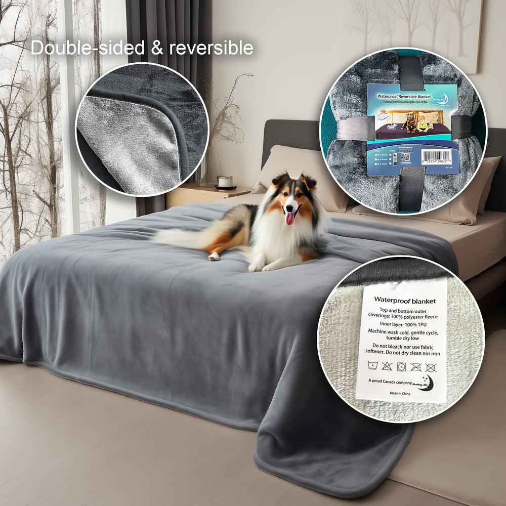 Bedding Aid spill-protection throw on sofa demonstrates practical home protection