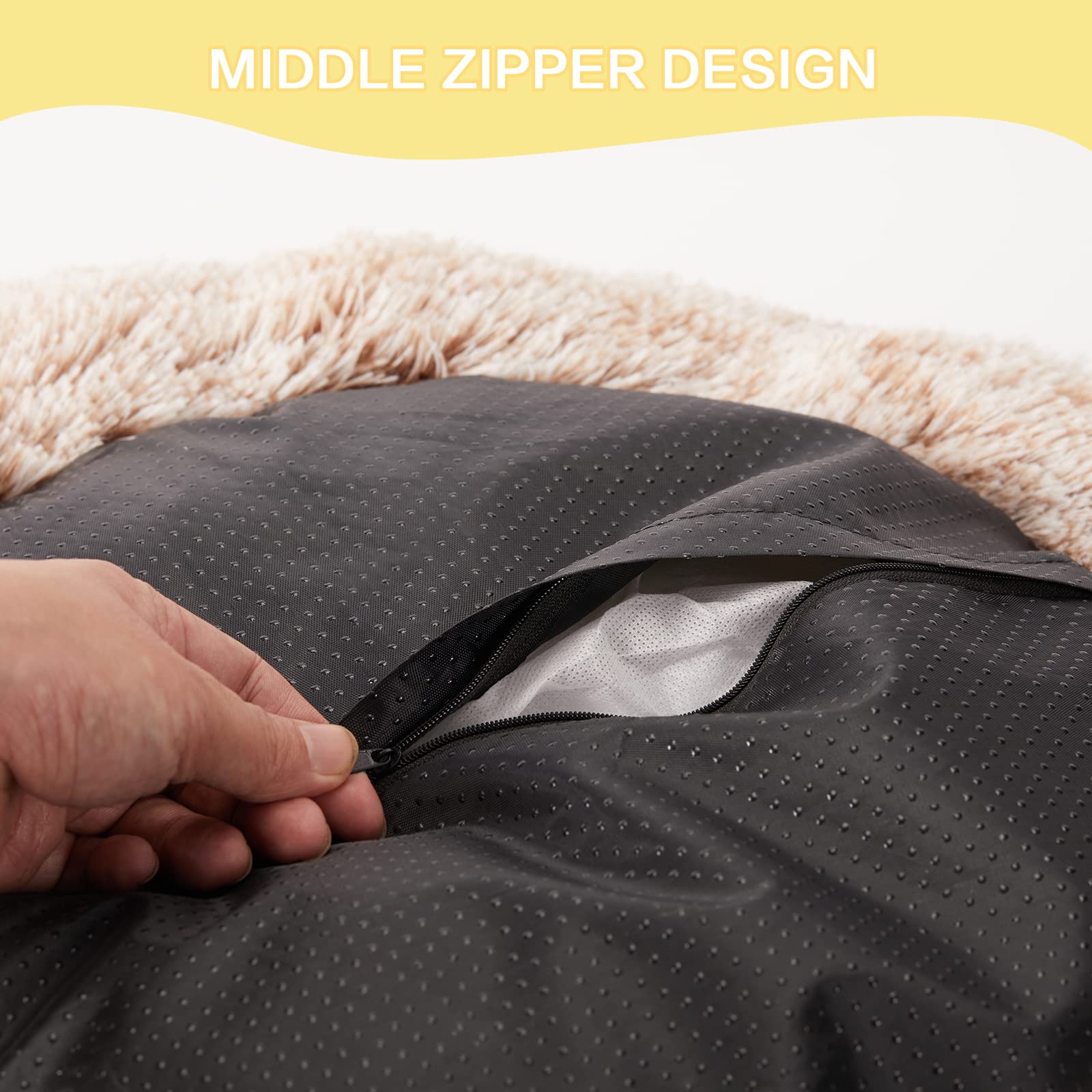 Bedfolks 30-inch diameter fits medium dogs up to 45 pounds.