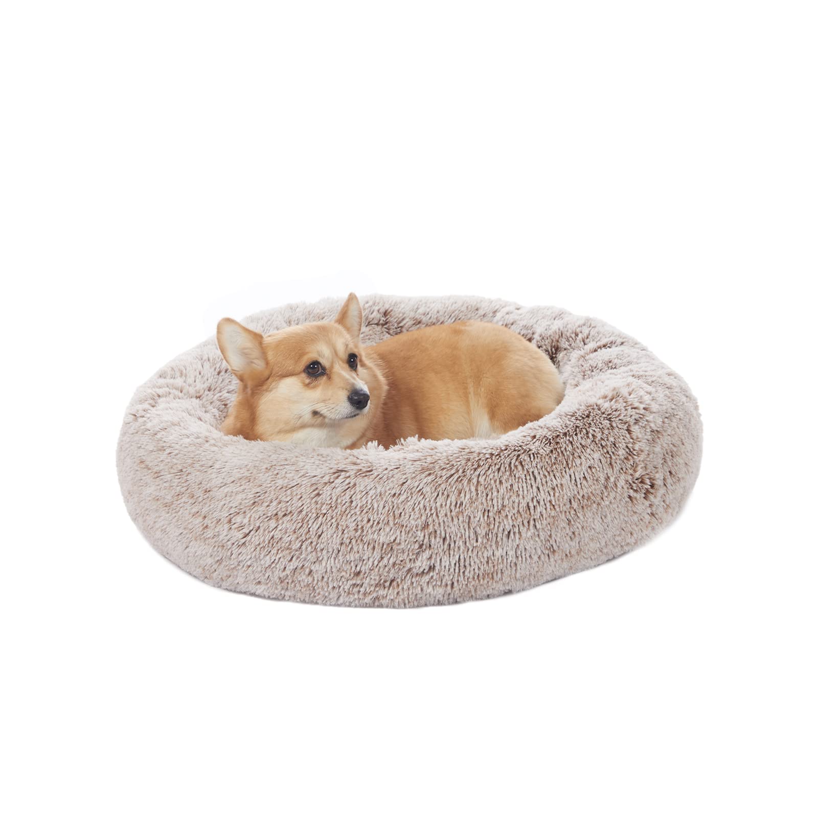 Bedfolks Calming Donut Bed with 30-inch round plush design for cozy, secure naps.