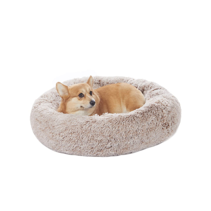 Bedfolks Calming Donut Bed with 30-inch round plush design for cozy, secure naps.