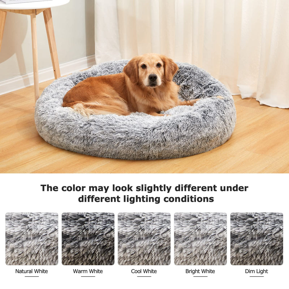 Bedfolks Calming Donut Bed dark grey fabric complements modern interiors