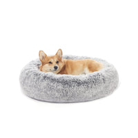 Bedfolks Calming Donut Dog Bed – 30-inch round design for cozy medium dogs.