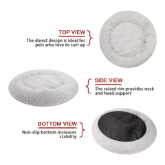 Bedfolks Calming Donut Dog Bed anti slip bottom keeps bed stable