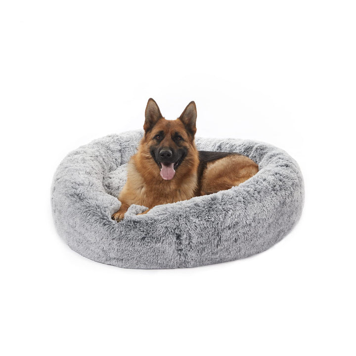 Bedfolks donut dog bed 45inch for extra large dogs offering cozy snuggle and secure rim support.