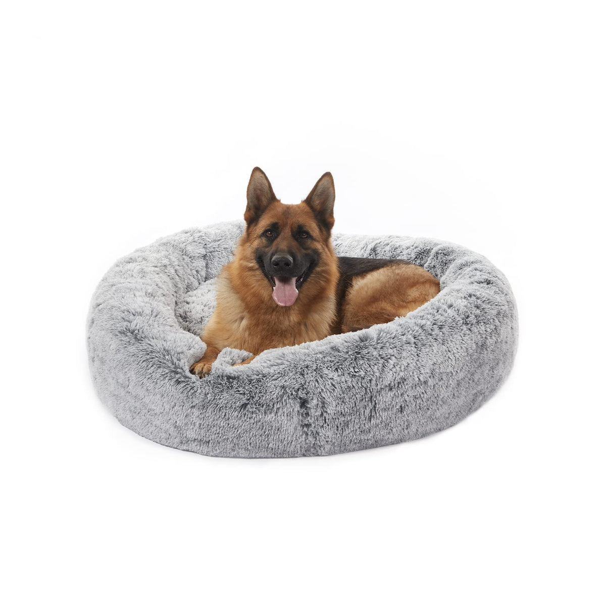 Bedfolks donut dog bed 45inch for extra large dogs offering cozy snuggle and secure rim support.