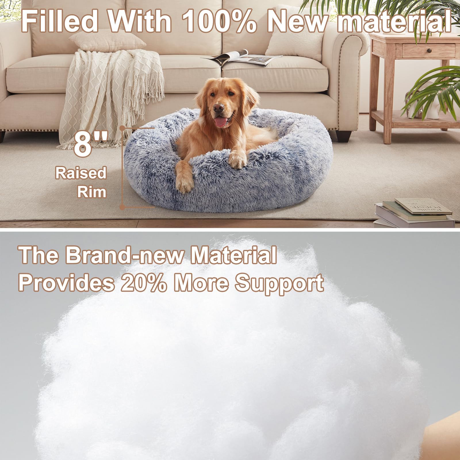 BedStill 36-inch Donut Bed provides support for large dogs up to 80 lbs.