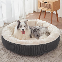 BedStill Donut Bed dark grey XL top view showing round calming design for restful naps.