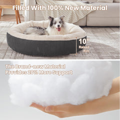 BedStill Donut Bed faux fur surface close-up highlights plush comfort and warmth.