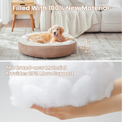 BedStill donut dog bed cover closeup displays removable machine washable cover