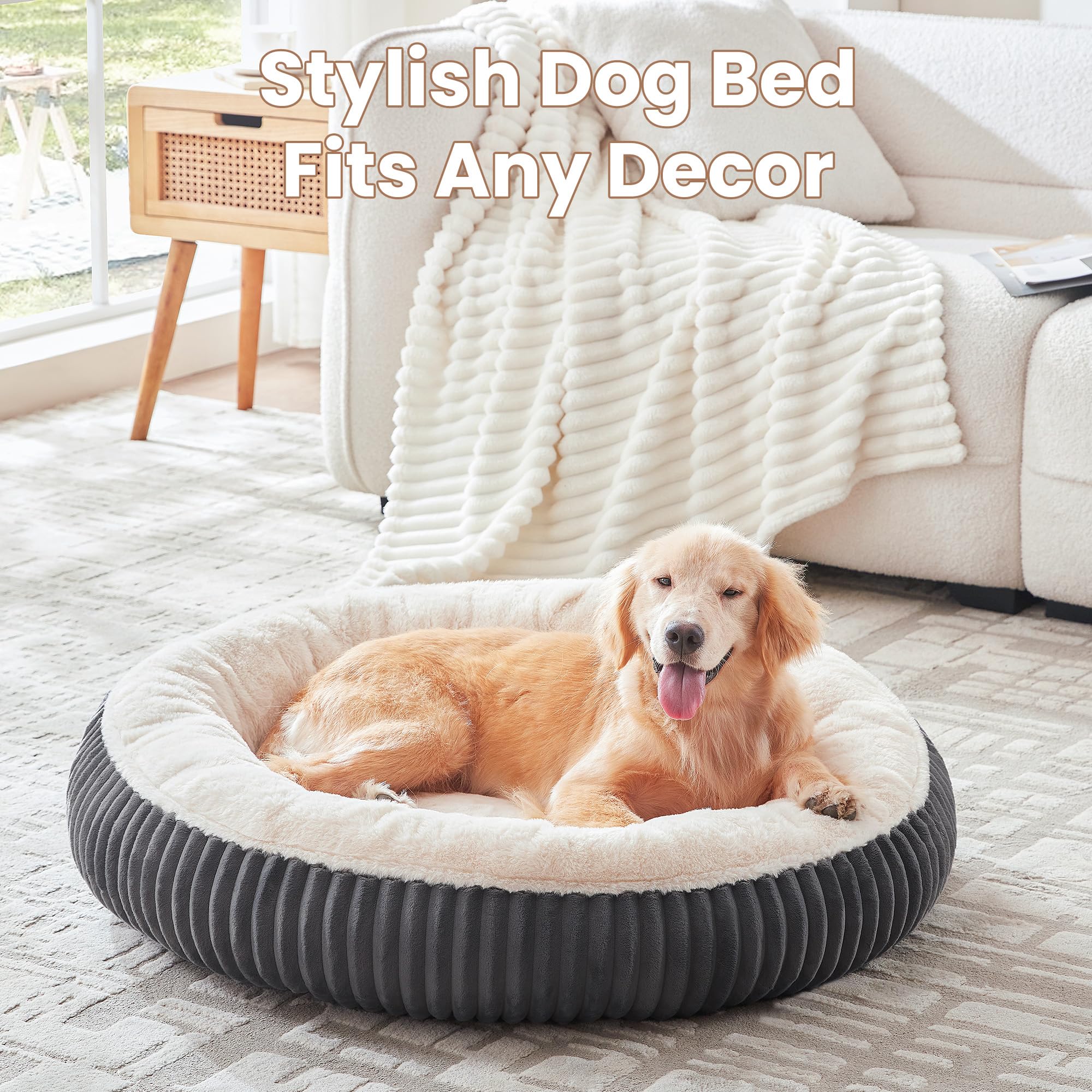 BedStill large charcoal donut bed with non-slip bottom for stability