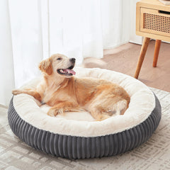 BedStill large charcoal donut dog bed with plush interior for comfort