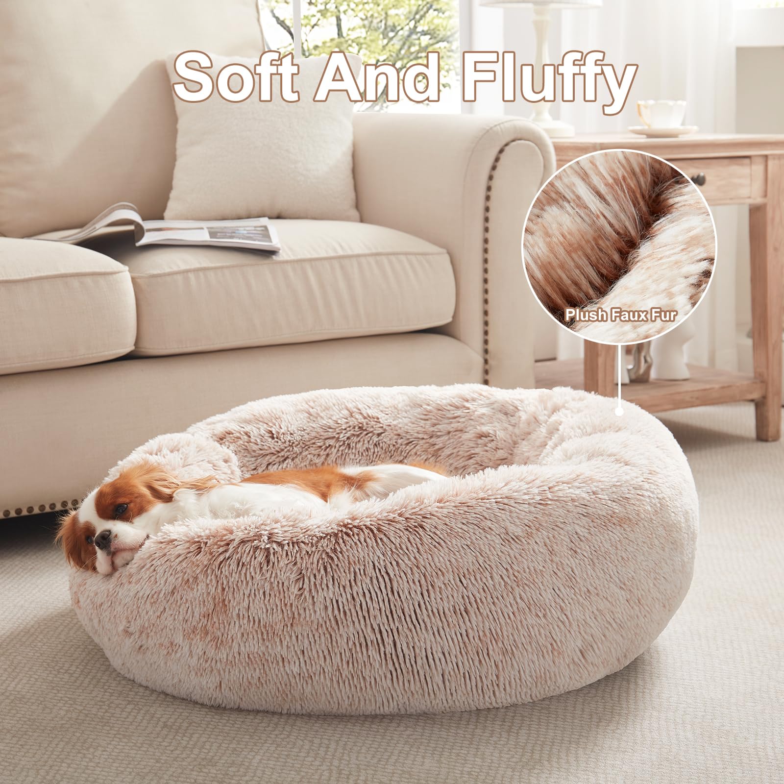 BedStill donut bed with removable cover for easy washing and care.