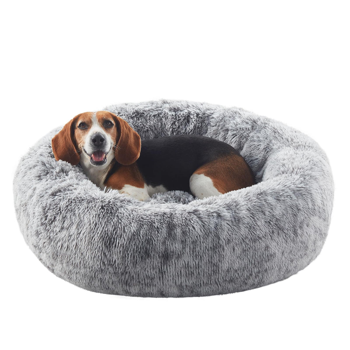 BedStill Donut Dog Bed top view shows plush round resting space.