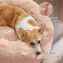 Bedsure anti-slip base on round pet bed for stable naps