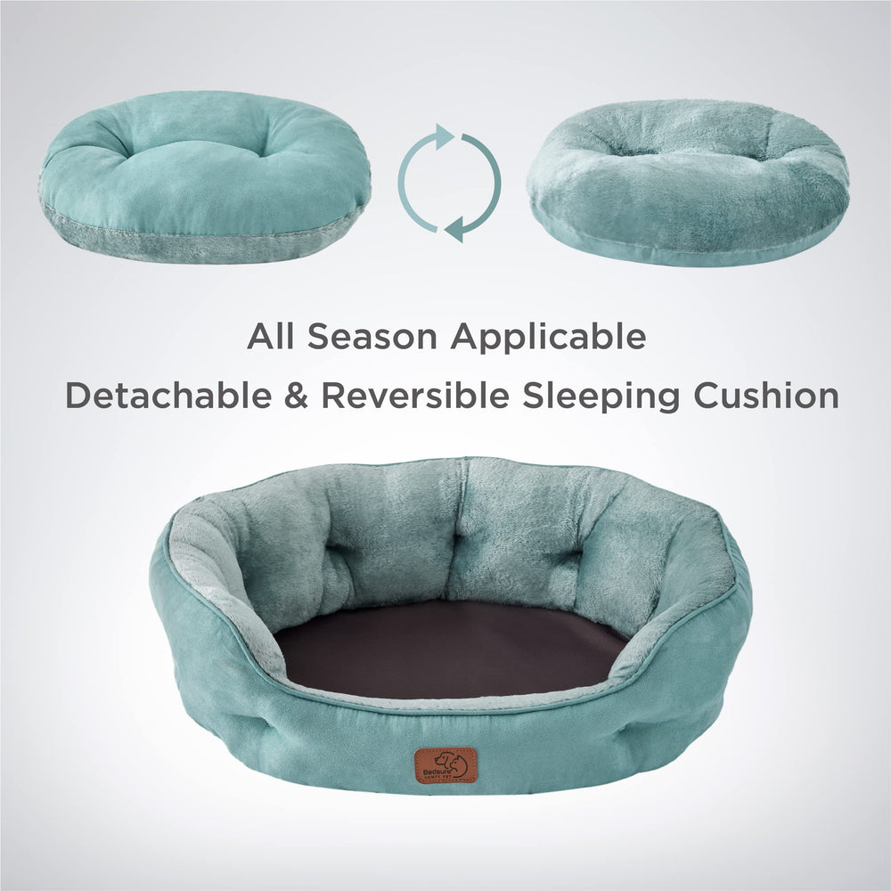 Removable cushion cover for easy cleaning and quick refresh.