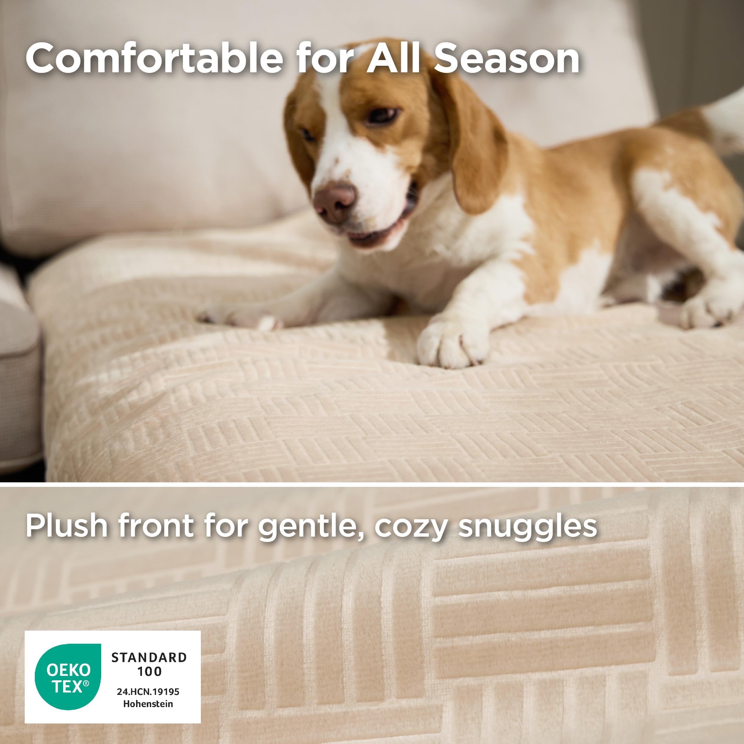 Bedsure brushed backing aids quick drying and keeps furniture dry.