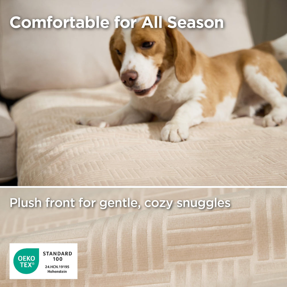 Bedsure brushed backing aids quick drying and keeps furniture dry.