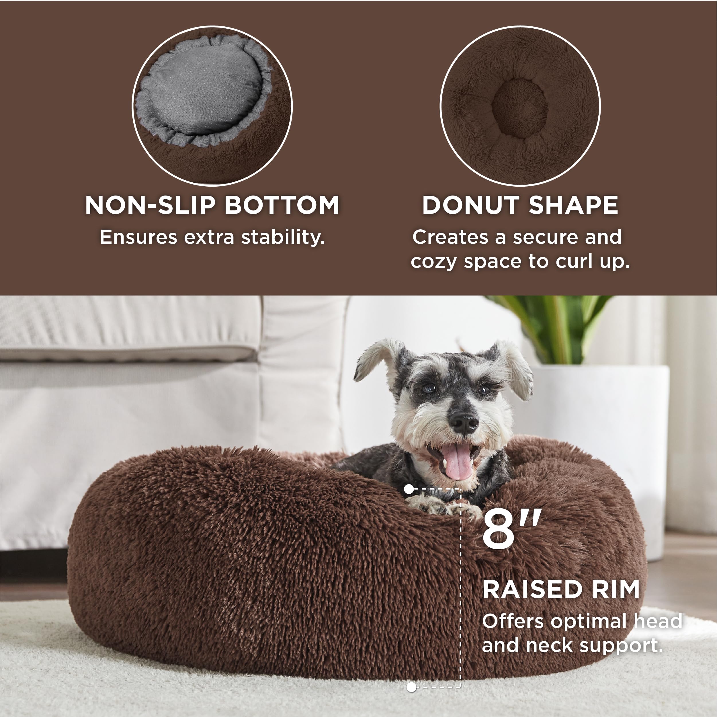 Bedsure bed features anti-slip base to stay in place on hardwood floors.