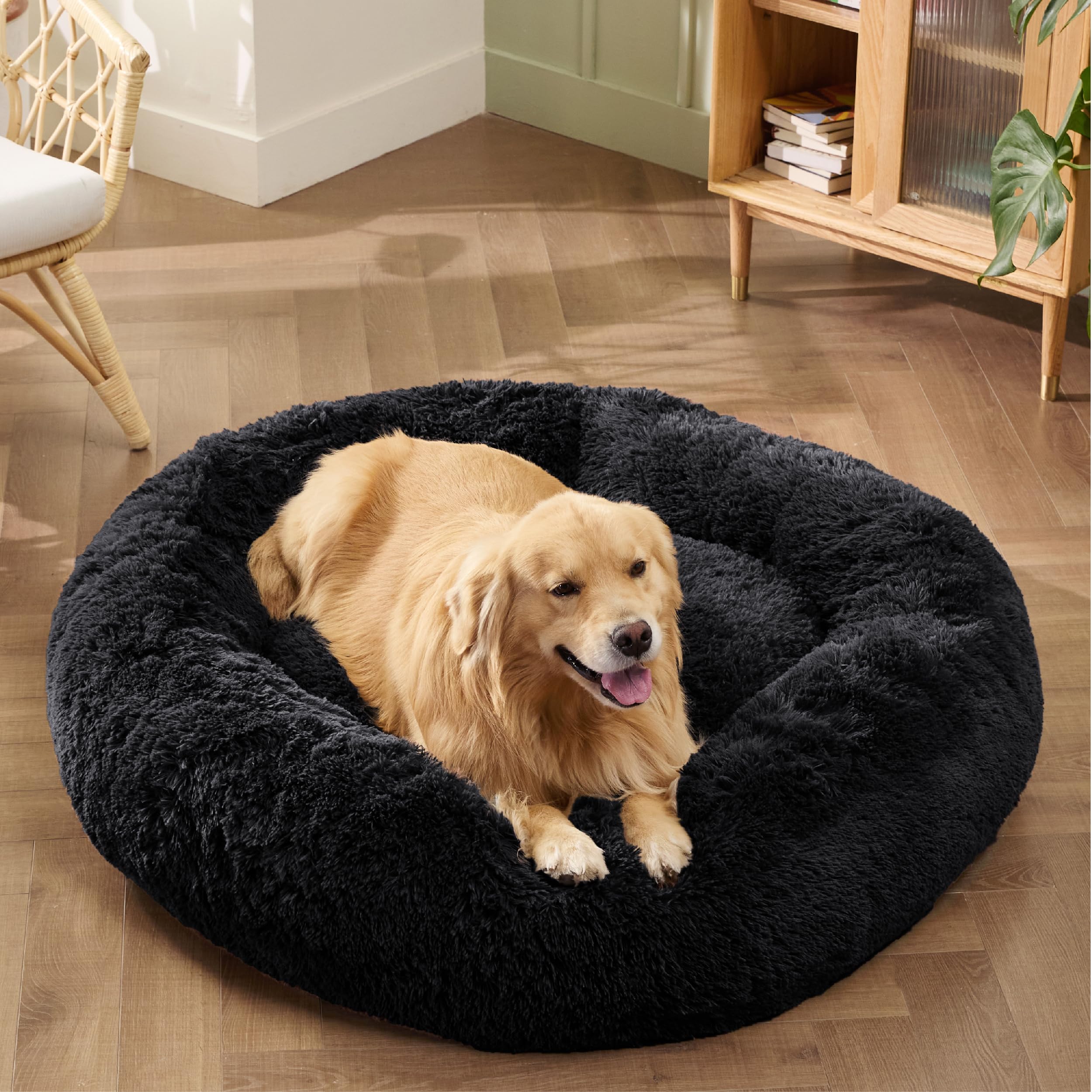 Bedsure dog bed features non-slip base to stay in place on floors