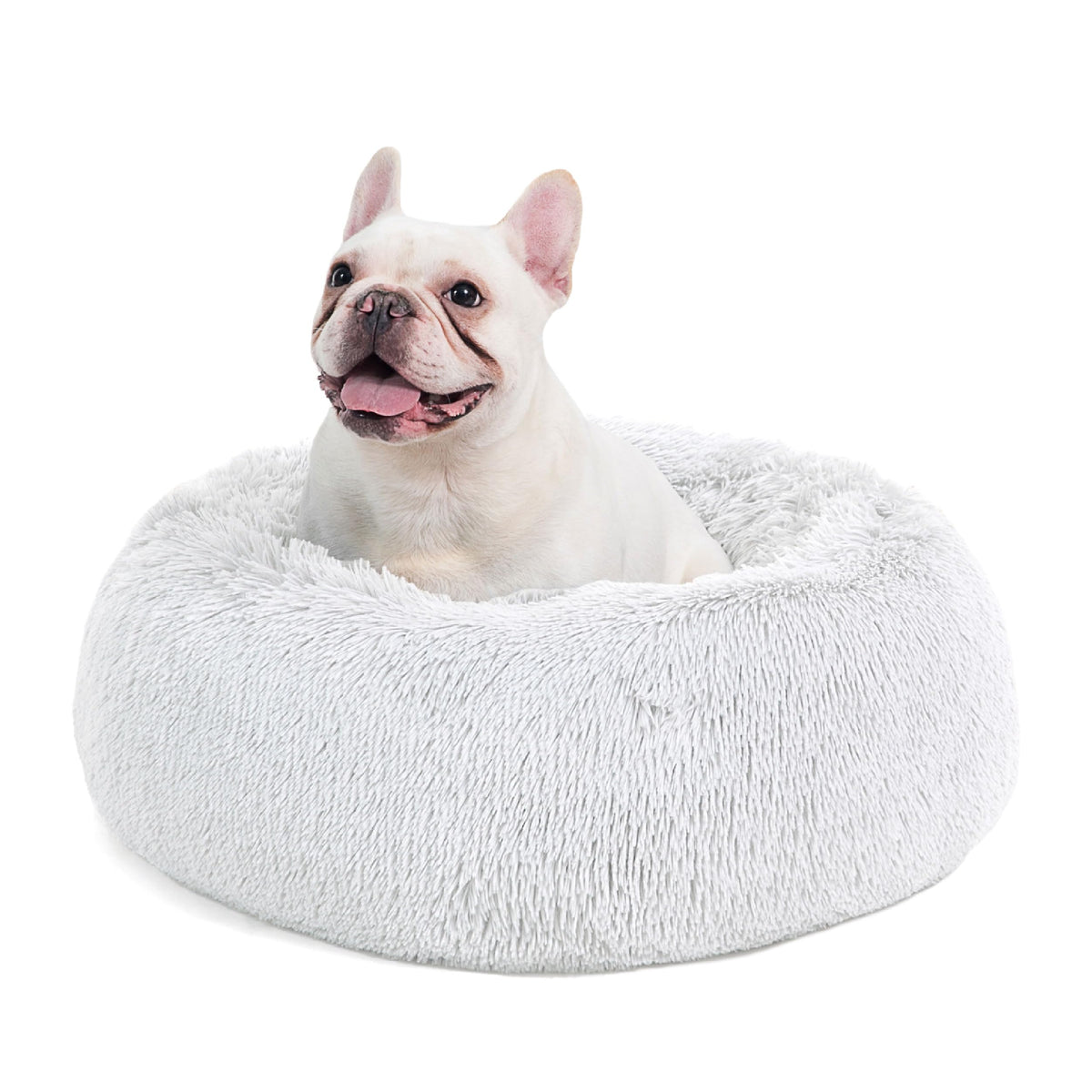 Bedsure calming dog bed with donut design offers secure curling comfort.
