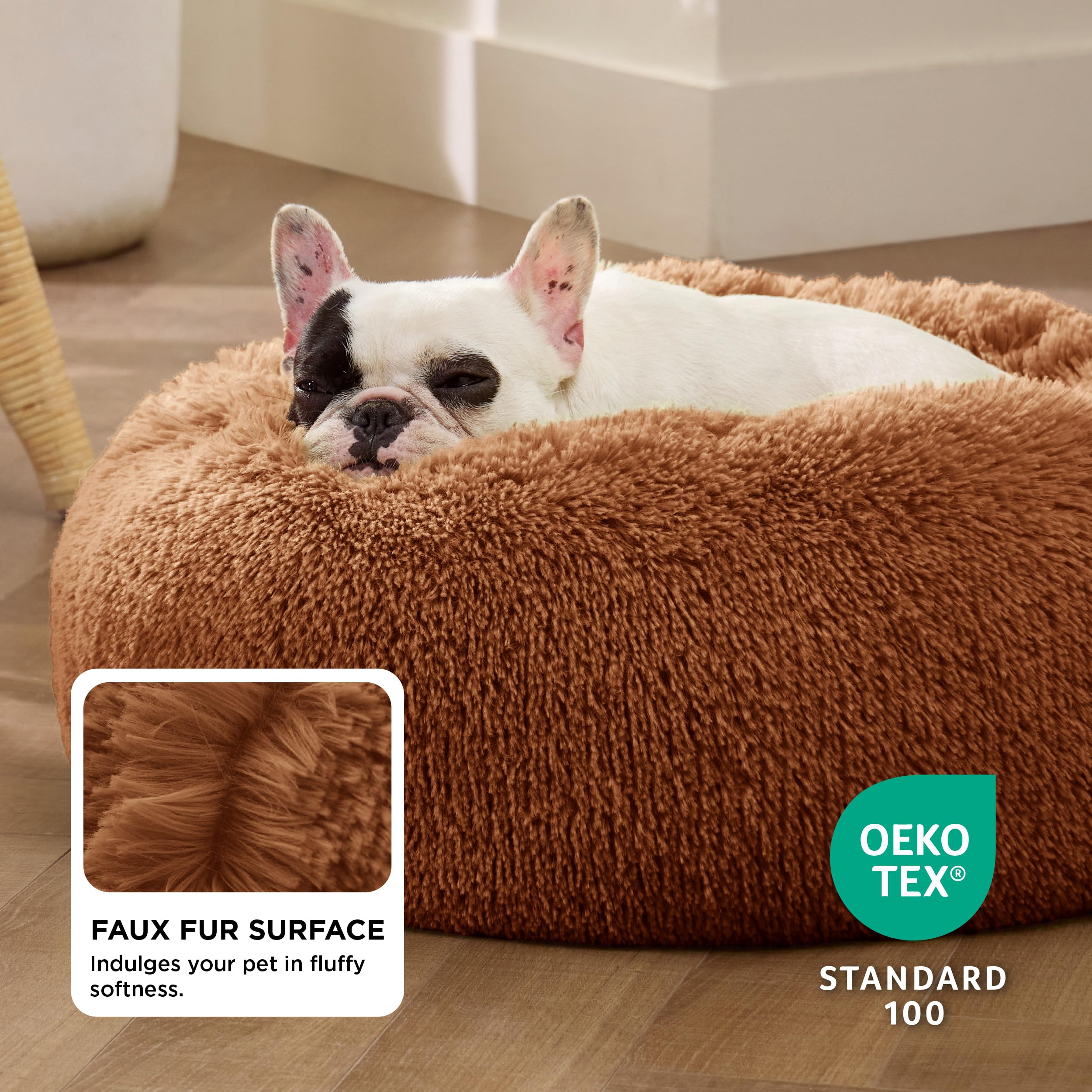 Bedsure pet bed ideal for curl-up sleepers up to 25 lbs