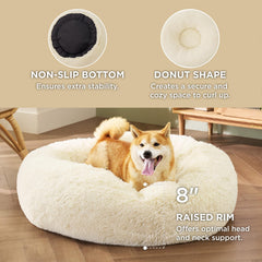 Bedsure calming donut bed fluffy faux fur texture invites cozy naps.