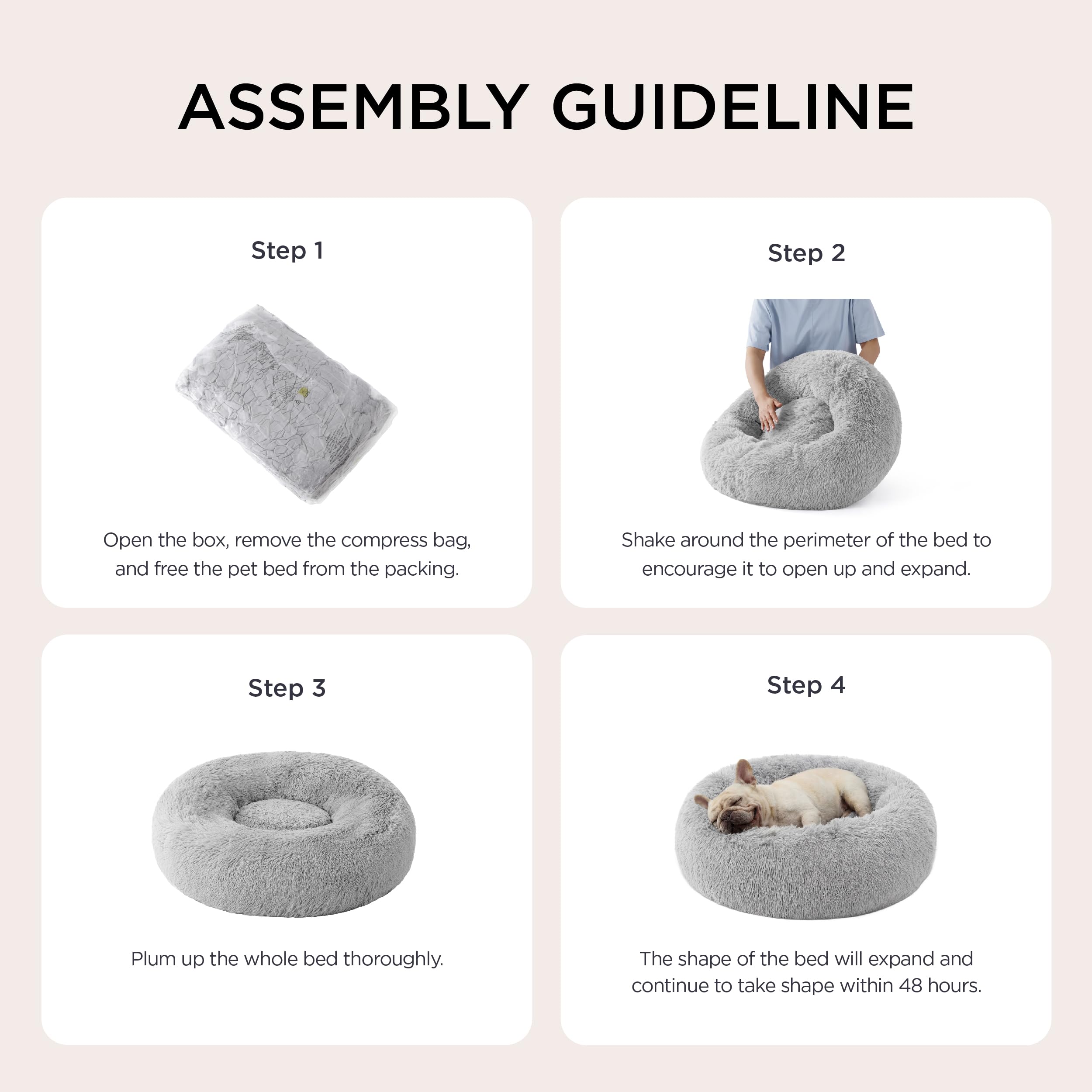 Bedsure Calming Donut Bed round shape ideal for curl-up naps.